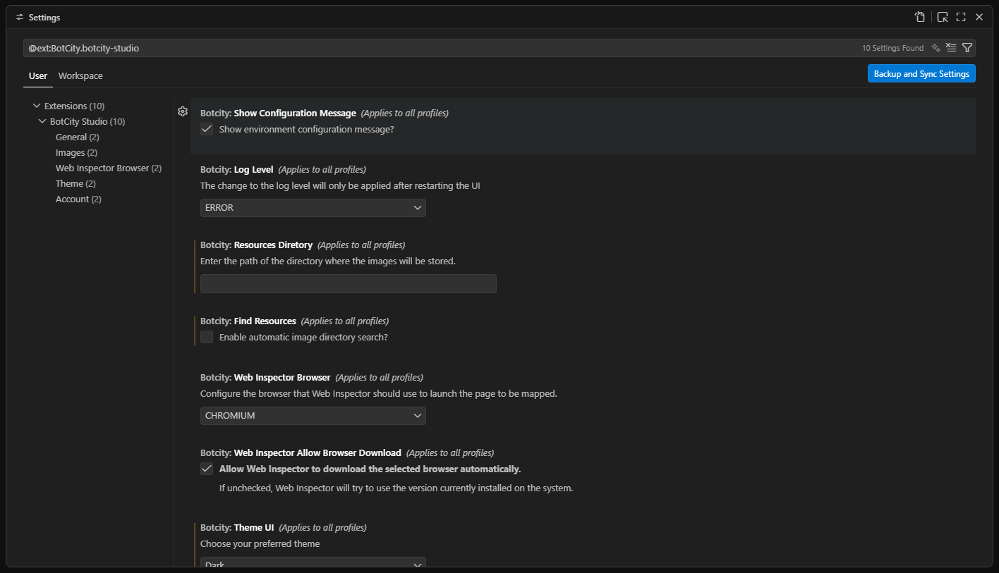 Configuración del Plugin de Studio