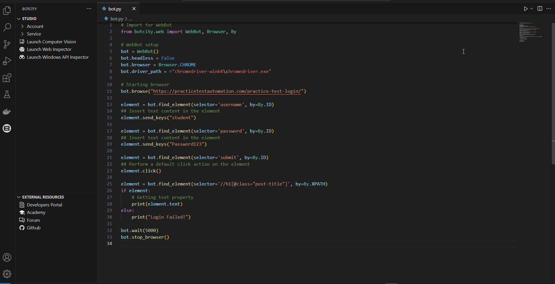Web Inspector - Final Code