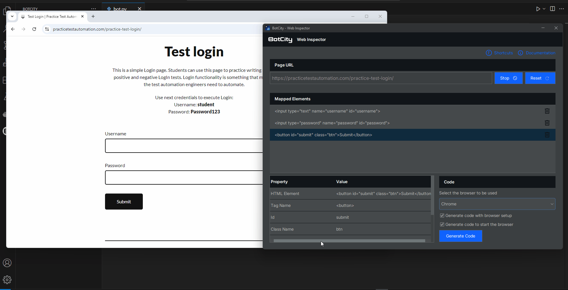 Web Inspector - Initial Code