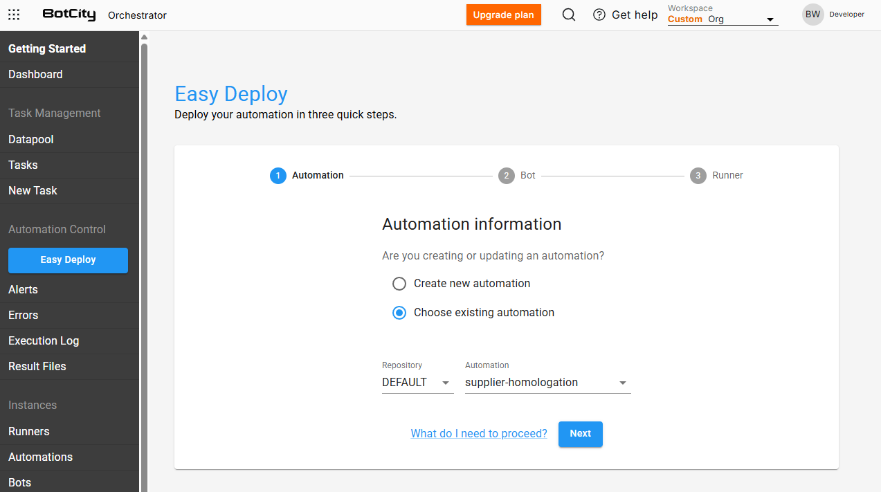 Easy Deploy - Existing Automation