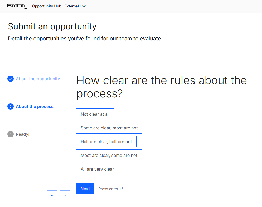 External form - About the process