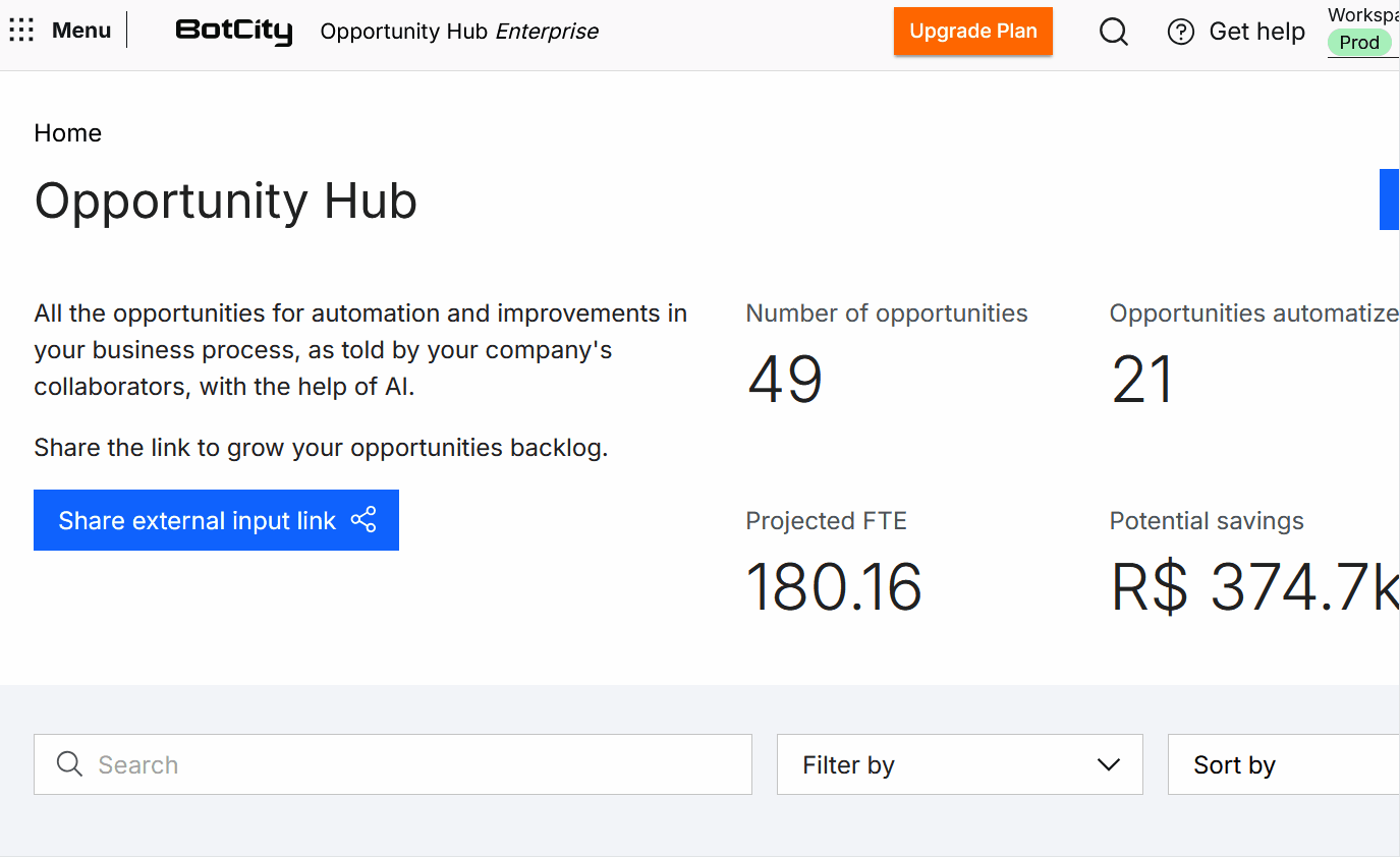 Share external input link
